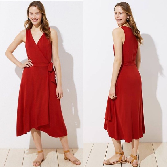 LOFT Dresses Loft Midi Wrap Dress Poshmark